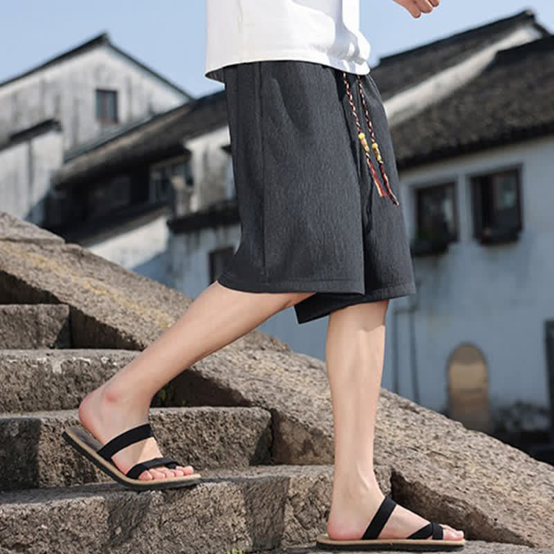 Buddha Stones Sommer-Freizeit-Bermudashorts mit Kordelzug und Taschen für Herren - image 33