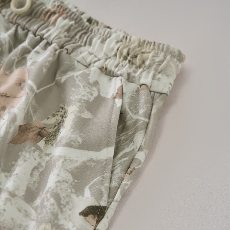 Buddha Stones Lässige Sommer-Shorts für Damen mit Kordelzug, abstraktem Ahornblattmuster und Tasche - image 8