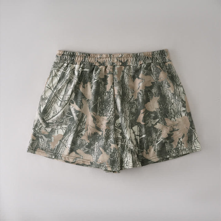 Buddha Stones Lässige Sommer-Shorts für Damen mit Kordelzug, abstraktem Ahornblattmuster und Tasche - image 11