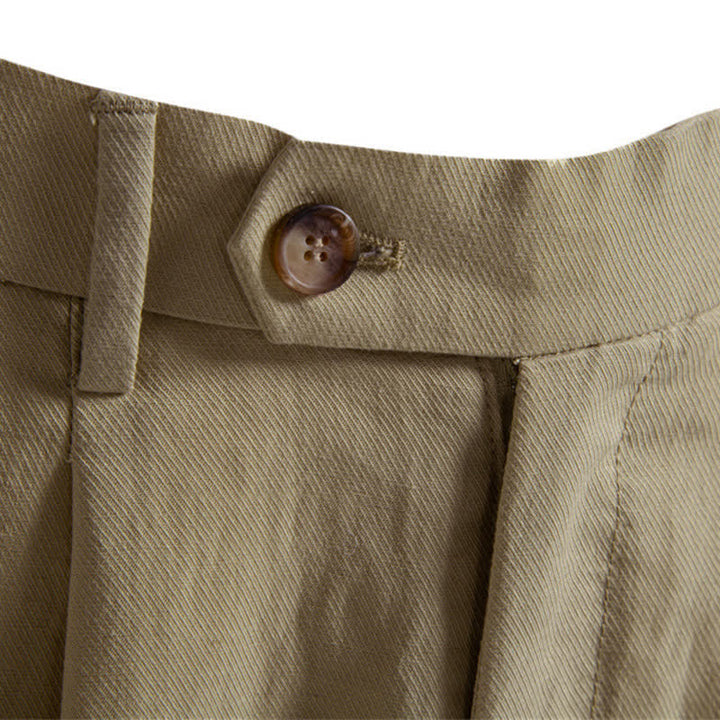 Buddha Stones Lässige, klassische Bermuda-Shorts für Herren mit Reißverschluss und Knöpfen, geradem Bein und Taschen - image 2