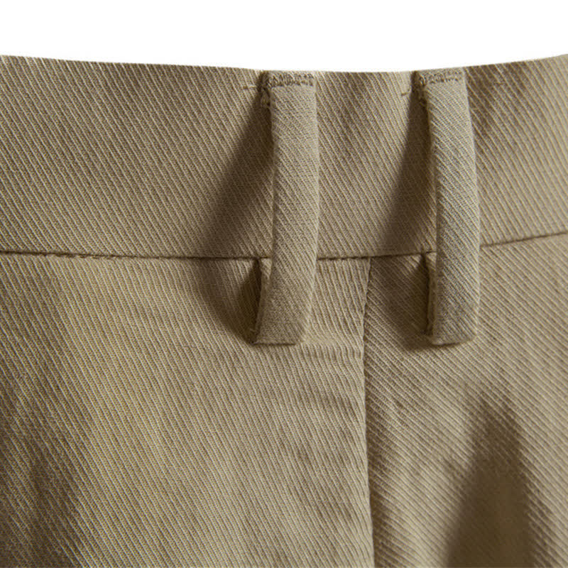 Buddha Stones Lässige, klassische Bermuda-Shorts für Herren mit Reißverschluss und Knöpfen, geradem Bein und Taschen - image 10