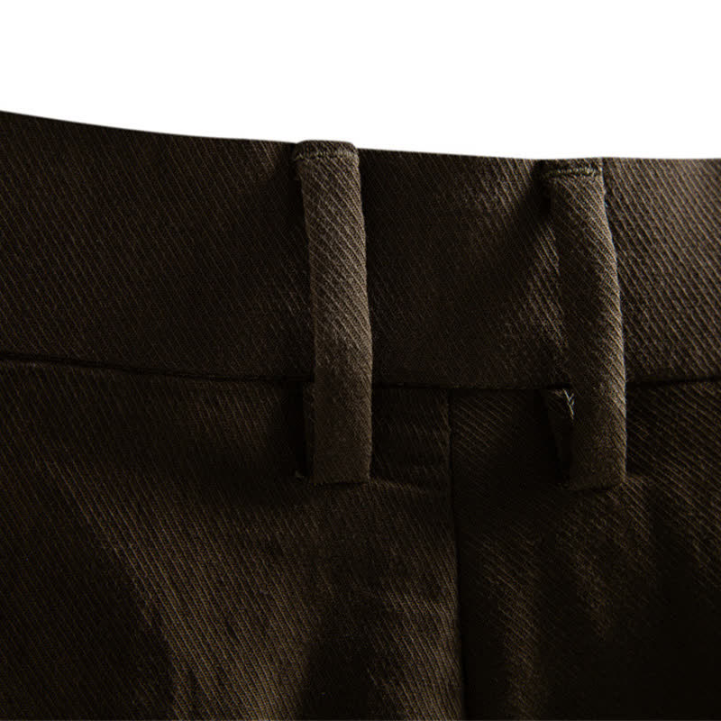 Buddha Stones Lässige, klassische Bermuda-Shorts für Herren mit Reißverschluss und Knöpfen, geradem Bein und Taschen - image 30