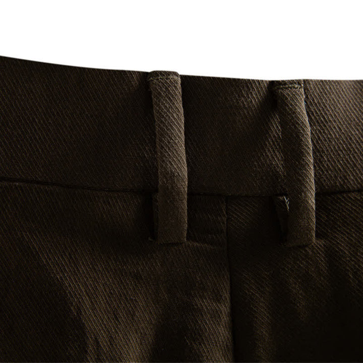 Buddha Stones Lässige, klassische Bermuda-Shorts für Herren mit Reißverschluss und Knöpfen, geradem Bein und Taschen - image 30