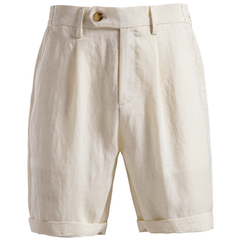 Buddha Stones Lässige, klassische Bermuda-Shorts für Herren mit Reißverschluss und Knöpfen, geradem Bein und Taschen - Beige - US/UK/AU42, EU52 (2XL) - image 32