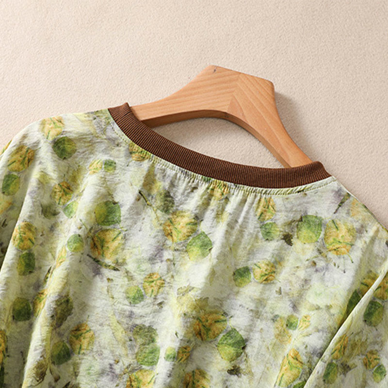 Buddha Stones Sommerliche Vintage-T-Shirts mit Rundhalsausschnitt und Blumenmuster für Damen, Kurzarm - image 11
