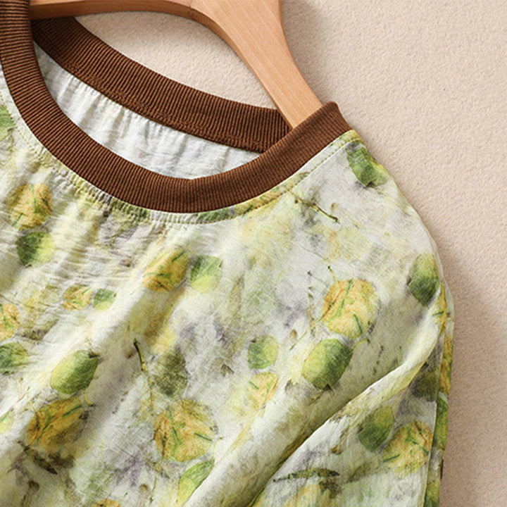 Buddha Stones Sommerliche Vintage-T-Shirts mit Rundhalsausschnitt und Blumenmuster für Damen, Kurzarm - image 10