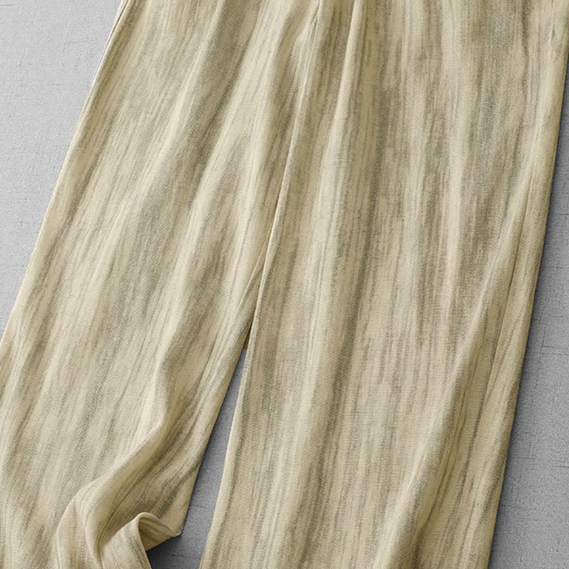 Buddha Stones Lässige Sommerhose für Damen mit geradem Bein, geradem Bein, Taschen, Streifenmuster, Kordelzug und elastischem Bund - image 10