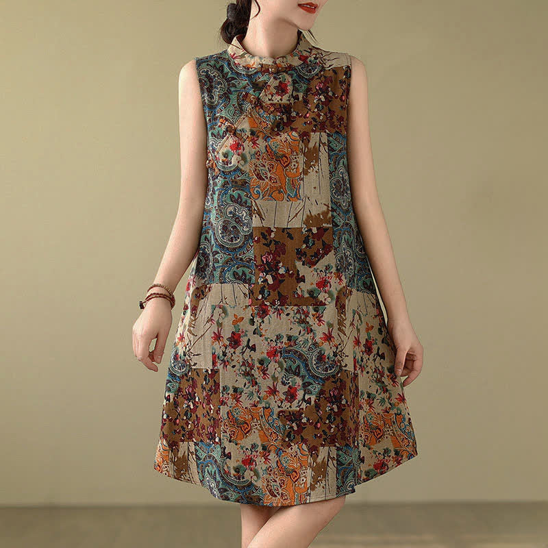 Buddha Stones Ärmelloses Sommerkleid für Damen mit Paisley-Blumenmuster und Taschen - Peru - US14, UK/AU18, EU46 (3XL) - image 0