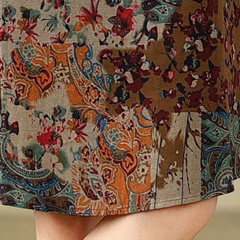 Buddha Stones Ärmelloses Sommerkleid für Damen mit Paisley-Blumenmuster und Taschen - image 11