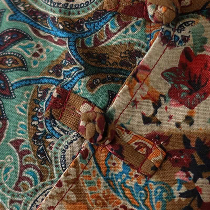 Buddha Stones Ärmelloses Sommerkleid für Damen mit Paisley-Blumenmuster und Taschen - image 9