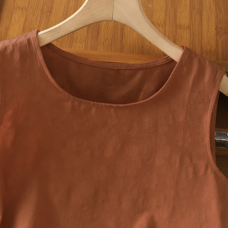Buddha Stones Lässiges, ärmelloses Damen-Tanktop mit Seitenschlitz und Blumenmuster - image 2