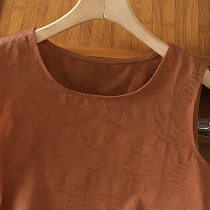 Buddha Stones Lässiges, ärmelloses Damen-Tanktop mit Seitenschlitz und Blumenmuster - image 2