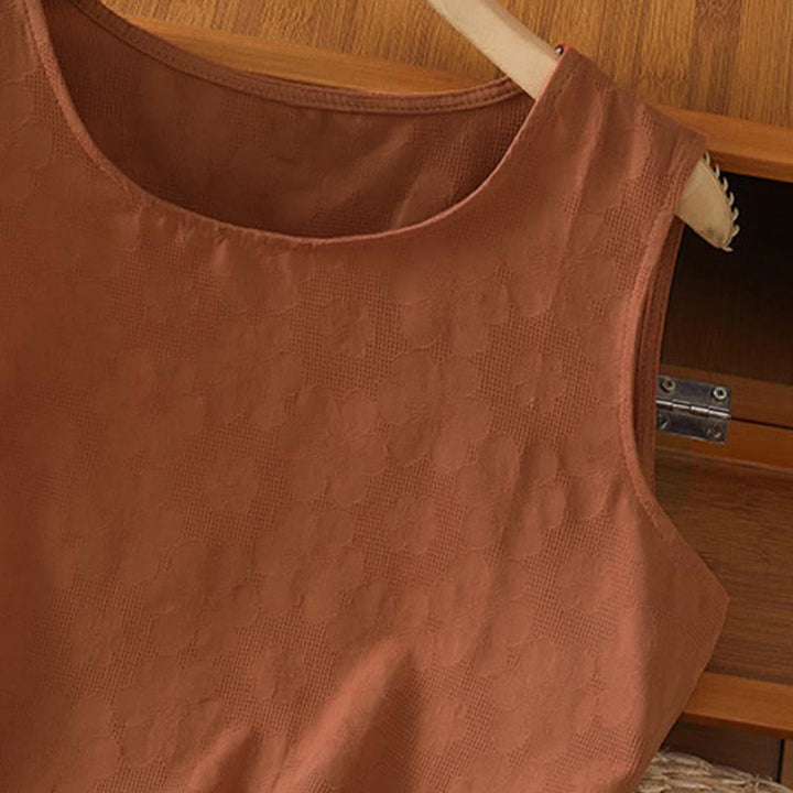 Buddha Stones Lässiges, ärmelloses Damen-Tanktop mit Seitenschlitz und Blumenmuster - image 4