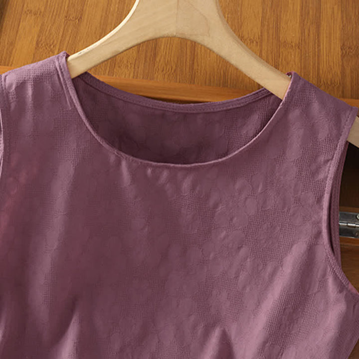 Buddha Stones Lässiges, ärmelloses Damen-Tanktop mit Seitenschlitz und Blumenmuster - image 9
