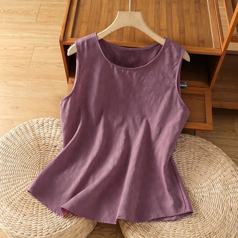 Buddha Stones Lässiges, ärmelloses Damen-Tanktop mit Seitenschlitz und Blumenmuster - Blassviolettrot - US 8-10, UK/AU 12-14, EU 40-42 (2XL) - image 7