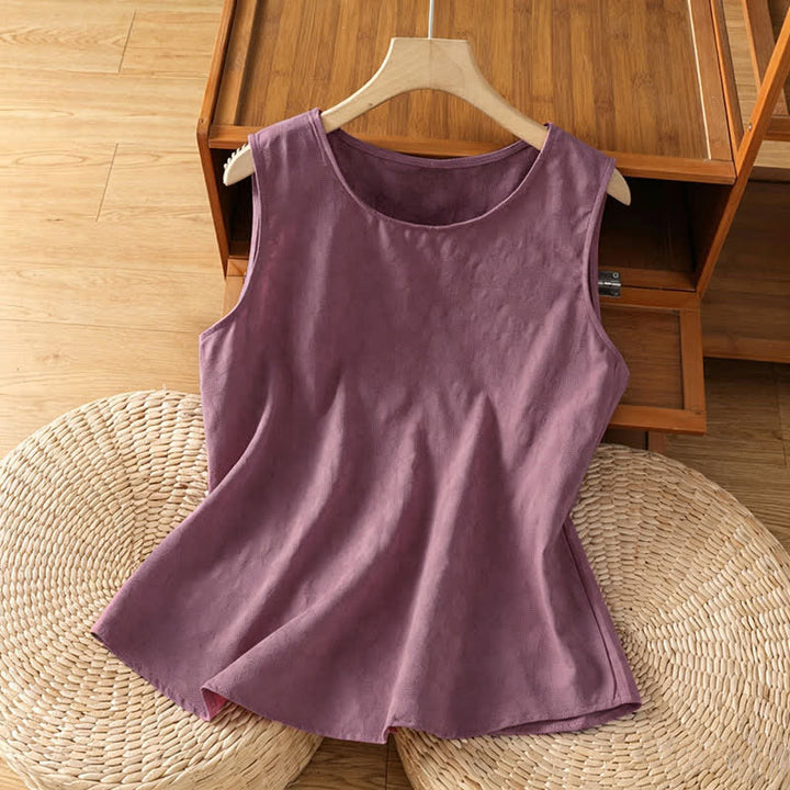 Buddha Stones Lässiges, ärmelloses Damen-Tanktop mit Seitenschlitz und Blumenmuster - Blassviolettrot - US 8-10, UK/AU 12-14, EU 40-42 (2XL) - image 7