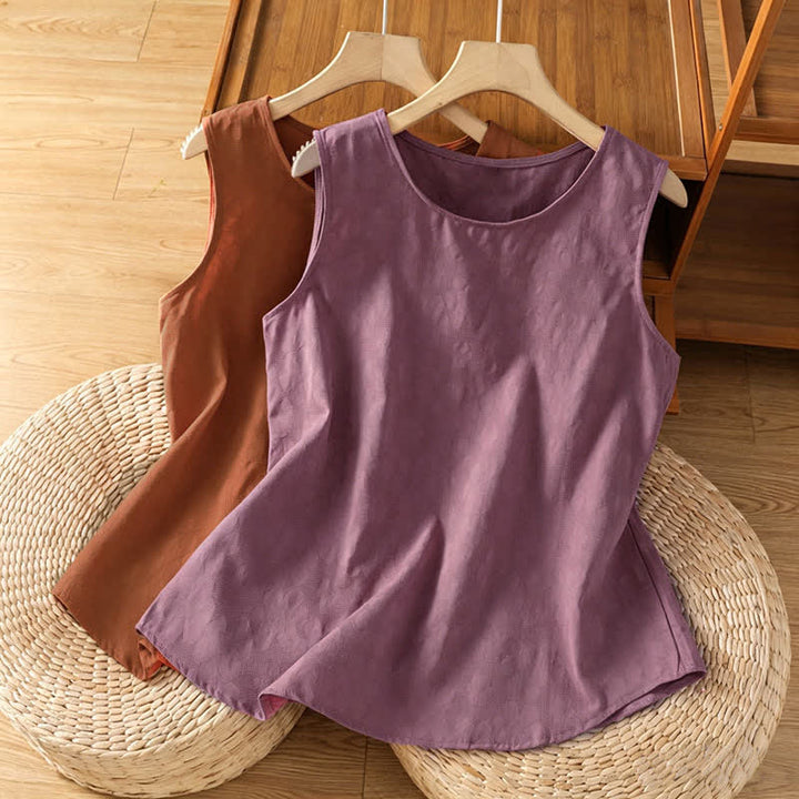 Buddha Stones Lässiges, ärmelloses Damen-Tanktop mit Seitenschlitz und Blumenmuster - image 14