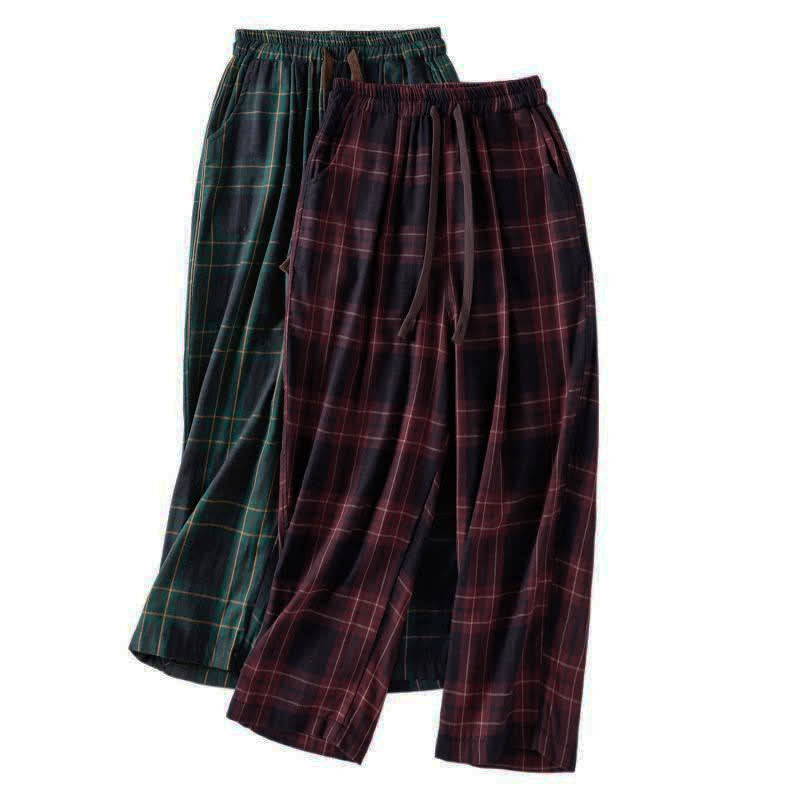 Buddha Stones Lässige, karierte Haremshose mit Kordelzug und elastischem Bund, verkürztem Schnitt und Taschen für Damen (Frühlingstauglich) - image 22