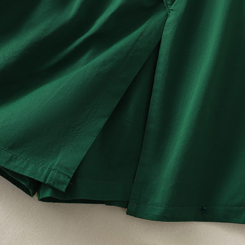 Buddha Stones Lässige, einfarbige Damen-Shorts mit dekorativen Knöpfen und Taschen für den Sommer - image 8