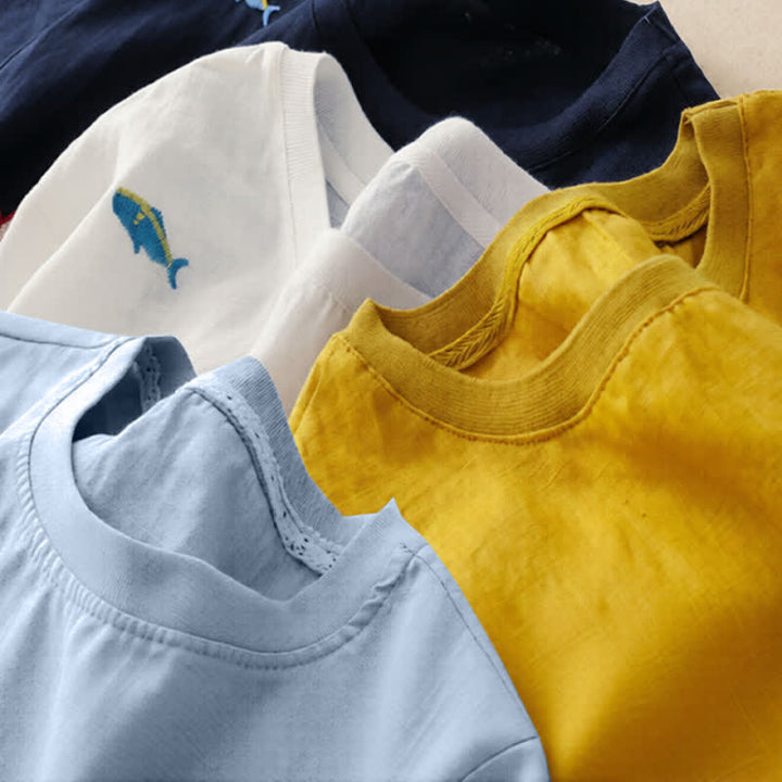 Buddha Stones Lässiges Sommer-T-Shirt mit Fischmotiv und Stickerei, Kurzarm, für Damen - image 30
