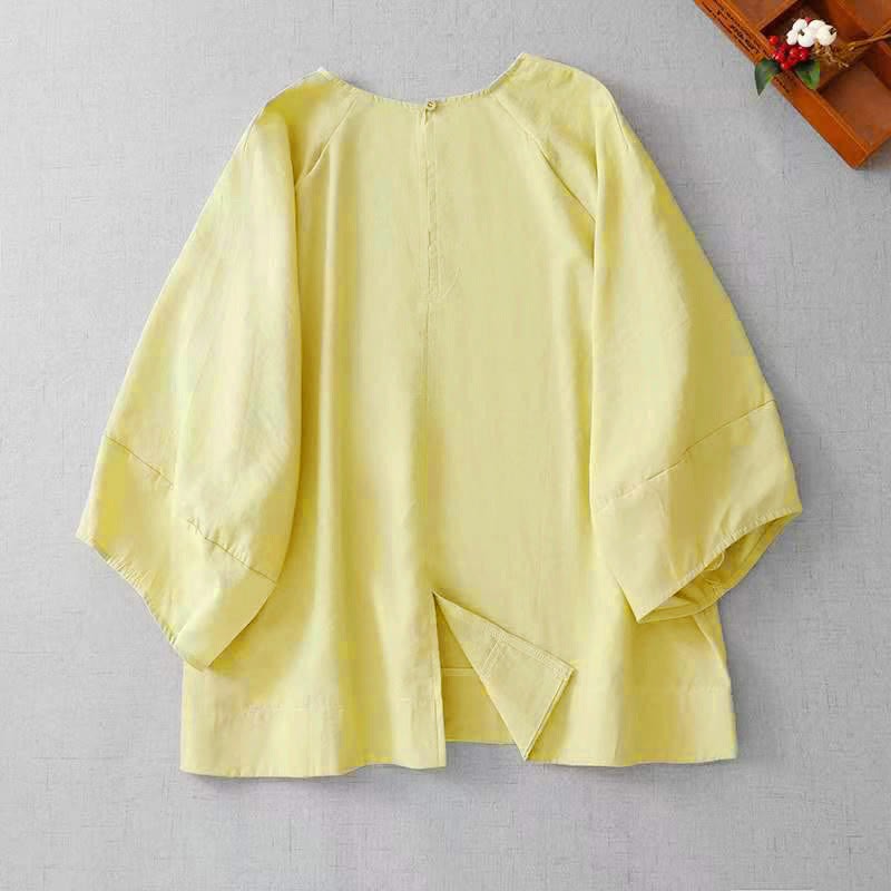 Buddha Stones Lässiges, minimalistisches Langarm-T-Shirt für Damen mit Rundhalsausschnitt für Frühling und Sommer - image 10