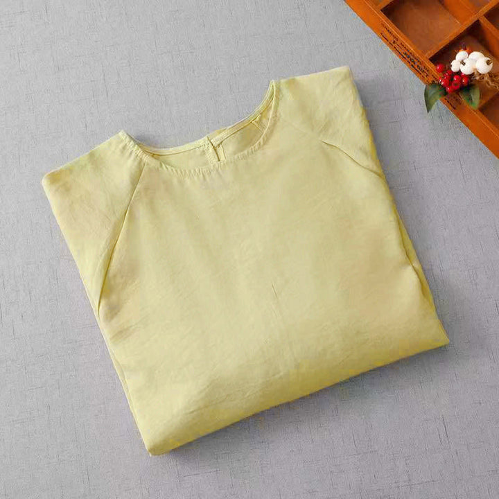Buddha Stones Lässiges, minimalistisches Langarm-T-Shirt für Damen mit Rundhalsausschnitt für Frühling und Sommer - image 12