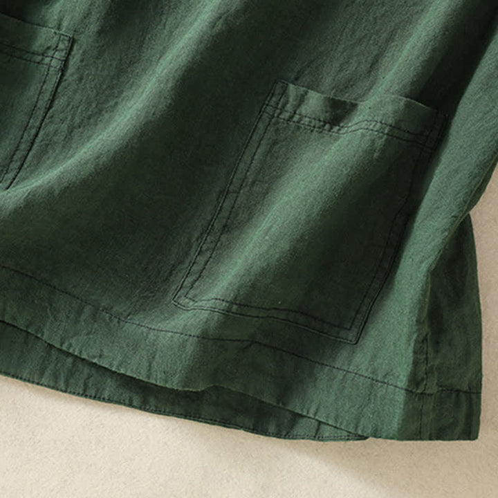 Buddha Stones Lässiges, minimalistisches, einfarbiges Damen-Tanktop mit Knopfleiste und aufgesetzter Tasche – perfekt für den Sommer. - image 19