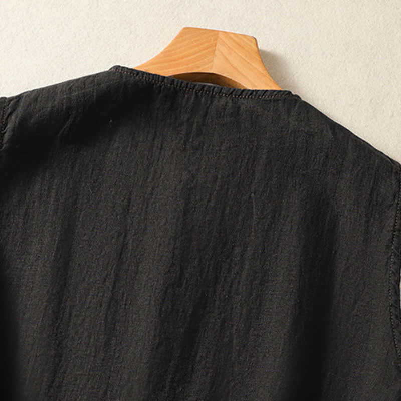Buddha Stones Lässiges, minimalistisches, einfarbiges Damen-Tanktop mit Knopfleiste und aufgesetzter Tasche – perfekt für den Sommer. - image 10