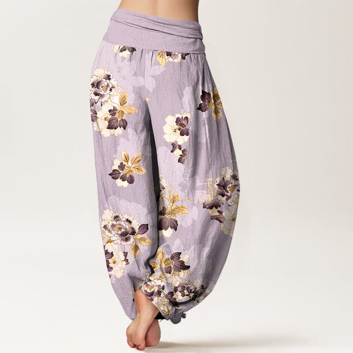Buddha Stones Damen-Haremshose aus reiner Baumwolle mit Vintage-Blumenmuster und elastischem Bund - image 6