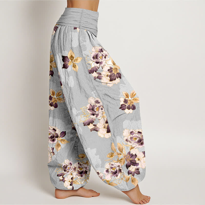 Buddha Stones Damen-Haremshose aus reiner Baumwolle mit Vintage-Blumenmuster und elastischem Bund - image 10