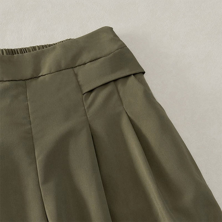 Buddha Stones Lässige, minimalistische, einfarbige Damen-Cropped-Hose mit weitem Bein und Taschen für den Sommer - image 10