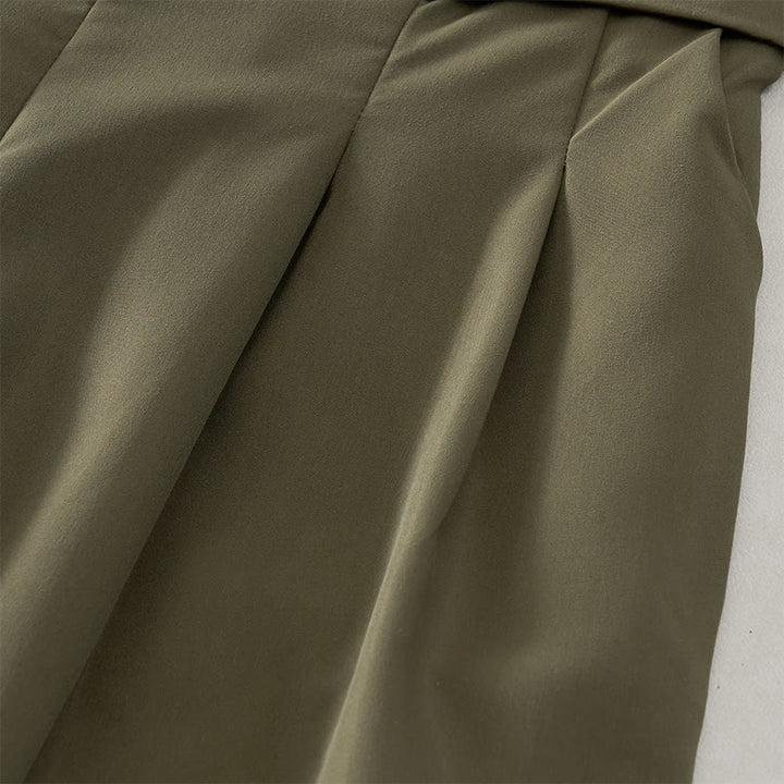 Buddha Stones Lässige, minimalistische, einfarbige Damen-Cropped-Hose mit weitem Bein und Taschen für den Sommer - image 12