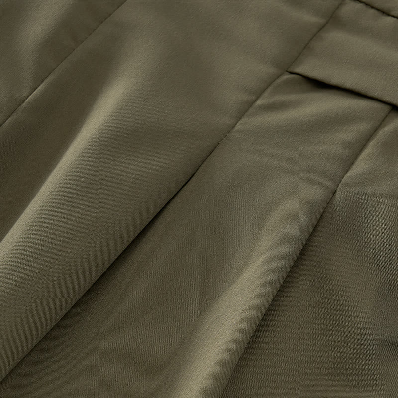 Buddha Stones Lässige, minimalistische, einfarbige Damen-Cropped-Hose mit weitem Bein und Taschen für den Sommer - image 13