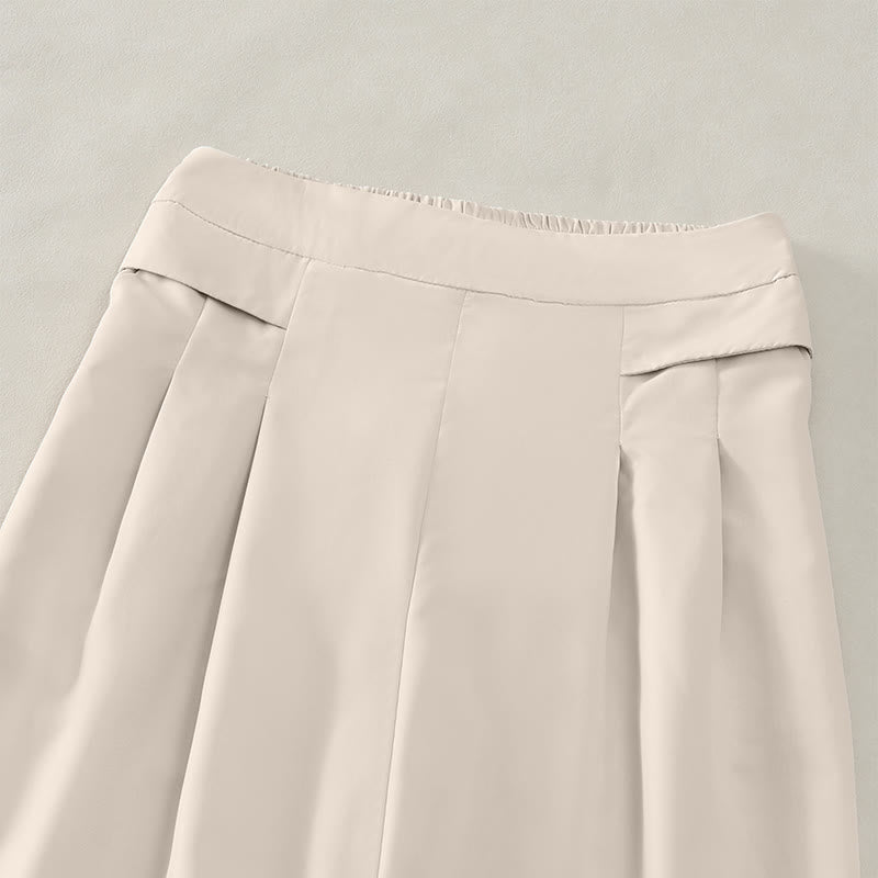 Buddha Stones Lässige, minimalistische, einfarbige Damen-Cropped-Hose mit weitem Bein und Taschen für den Sommer - image 18