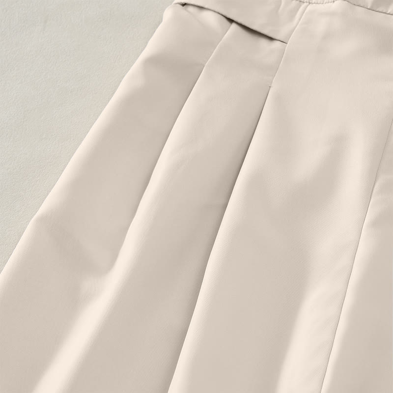 Buddha Stones Lässige, minimalistische, einfarbige Damen-Cropped-Hose mit weitem Bein und Taschen für den Sommer - image 19