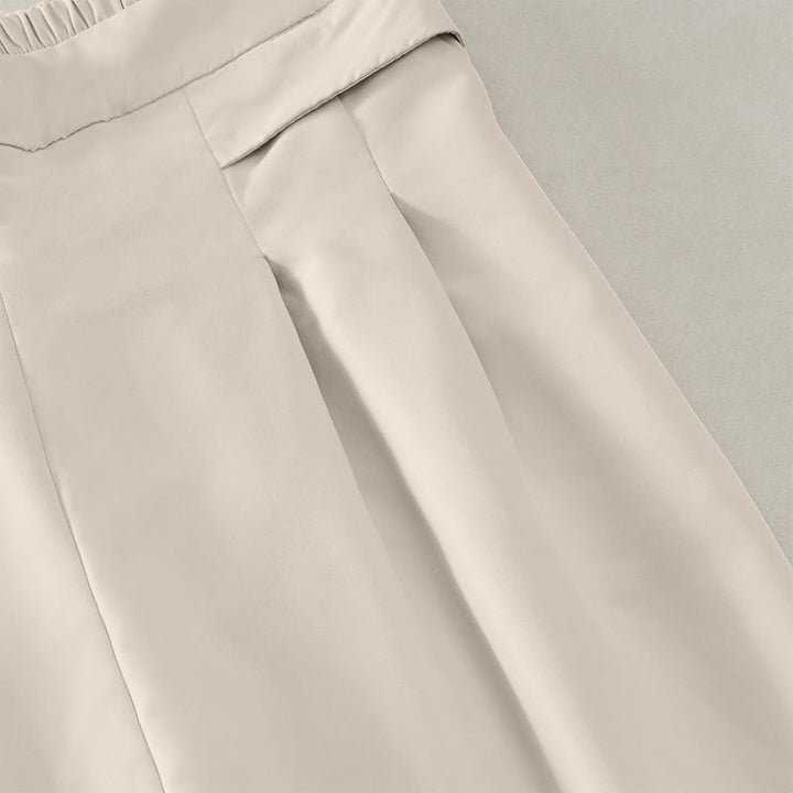 Buddha Stones Lässige, minimalistische, einfarbige Damen-Cropped-Hose mit weitem Bein und Taschen für den Sommer - image 20