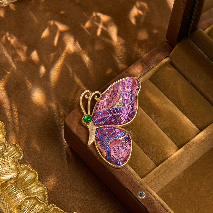 Buddha Stones Liedbrokat Lila Schmetterling Transformation Handgefertigte Harmonie Neue Chinesische Brosche - image 1