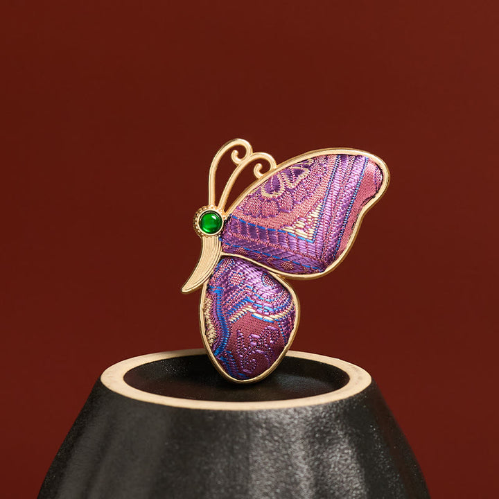 Buddha Stones Liedbrokat Lila Schmetterling Transformation Handgefertigte Harmonie Neue Chinesische Brosche - image 2