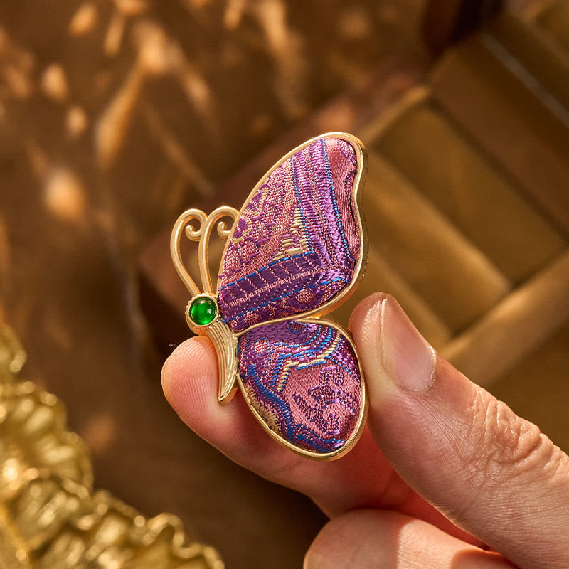 Buddha Stones Liedbrokat Lila Schmetterling Transformation Handgefertigte Harmonie Neue Chinesische Brosche - image 3