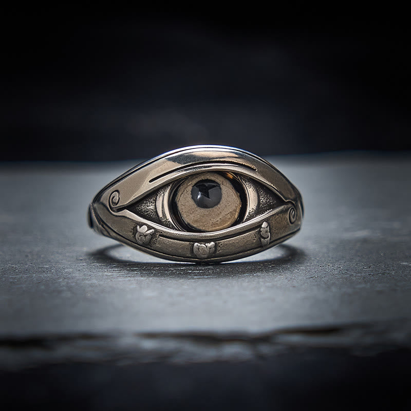Buddha Stones Verstellbarer Ring aus Kupfer-Dzi-Perlen zum Schutz vor dem bösen Blick - image 1