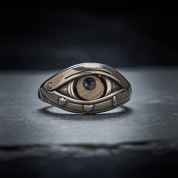 Buddha Stones Verstellbarer Ring aus Kupfer-Dzi-Perlen zum Schutz vor dem bösen Blick - image 1