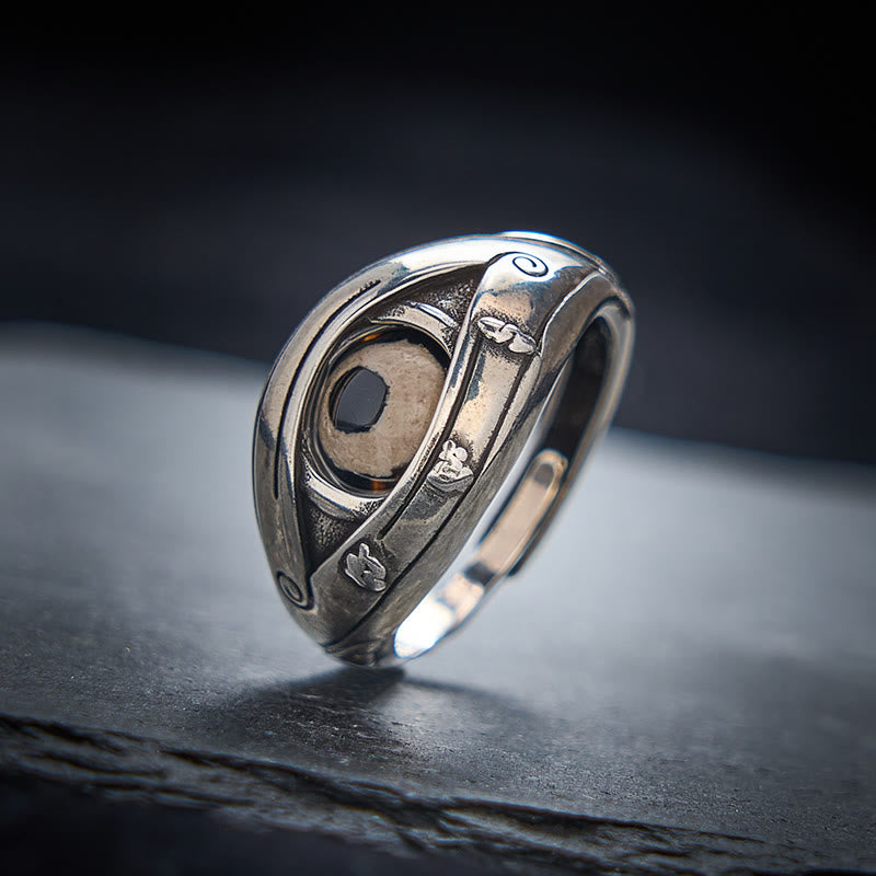 Buddha Stones Verstellbarer Ring aus Kupfer-Dzi-Perlen zum Schutz vor dem bösen Blick - image 2