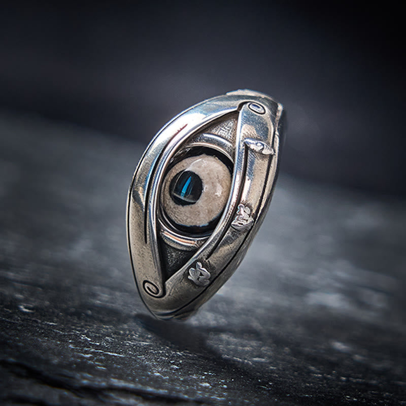 Buddha Stones Verstellbarer Ring aus Kupfer-Dzi-Perlen zum Schutz vor dem bösen Blick - Dzi-Perlen (Reichtum ♥ Glück) - image 0