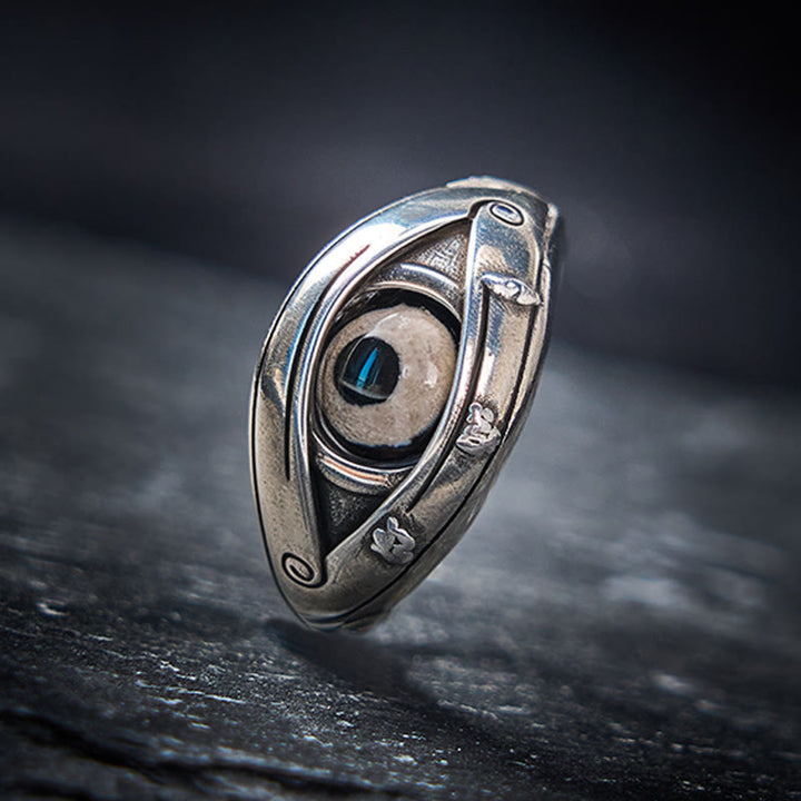 Buddha Stones Verstellbarer Ring aus Kupfer-Dzi-Perlen zum Schutz vor dem bösen Blick - Dzi-Perlen (Reichtum ♥ Glück) - image 0