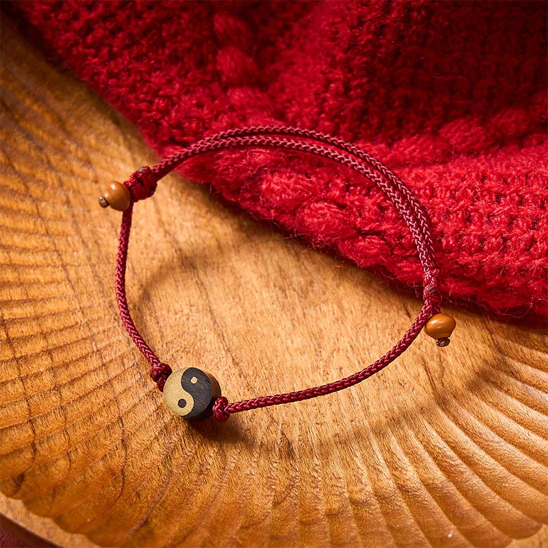 Buddha Stones Schwarzes Yin-Yang-Symbol, buntes Armband - image 1