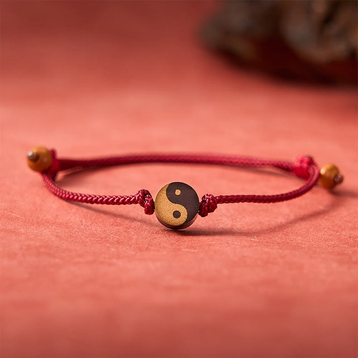 Buddha Stones Schwarzes Yin-Yang-Symbol, buntes Armband - image 2