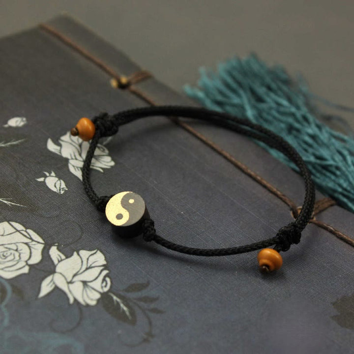 Buddha Stones Schwarzes Yin-Yang-Symbol, buntes Armband - Schwarz (Handgelenkumfang: 13-20 cm) - image 8