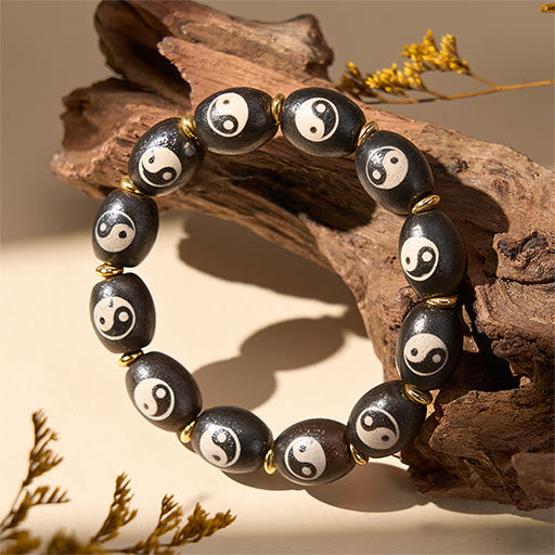 Buddha Stones Tibetisches Dzi-Perlen-Achat-Yin-Yang-Symbol-Schutzarmband - image 10