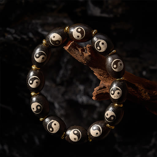 Buddha Stones Tibetisches Dzi-Perlen-Achat-Yin-Yang-Symbol-Schutzarmband - image 3