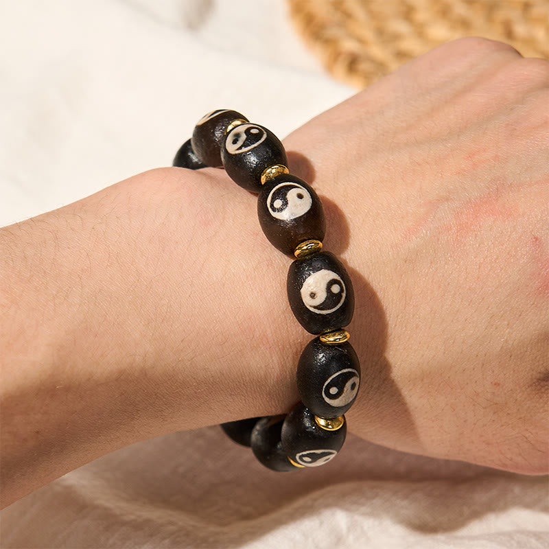 Buddha Stones Tibetisches Dzi-Perlen-Achat-Yin-Yang-Symbol-Schutzarmband - image 11